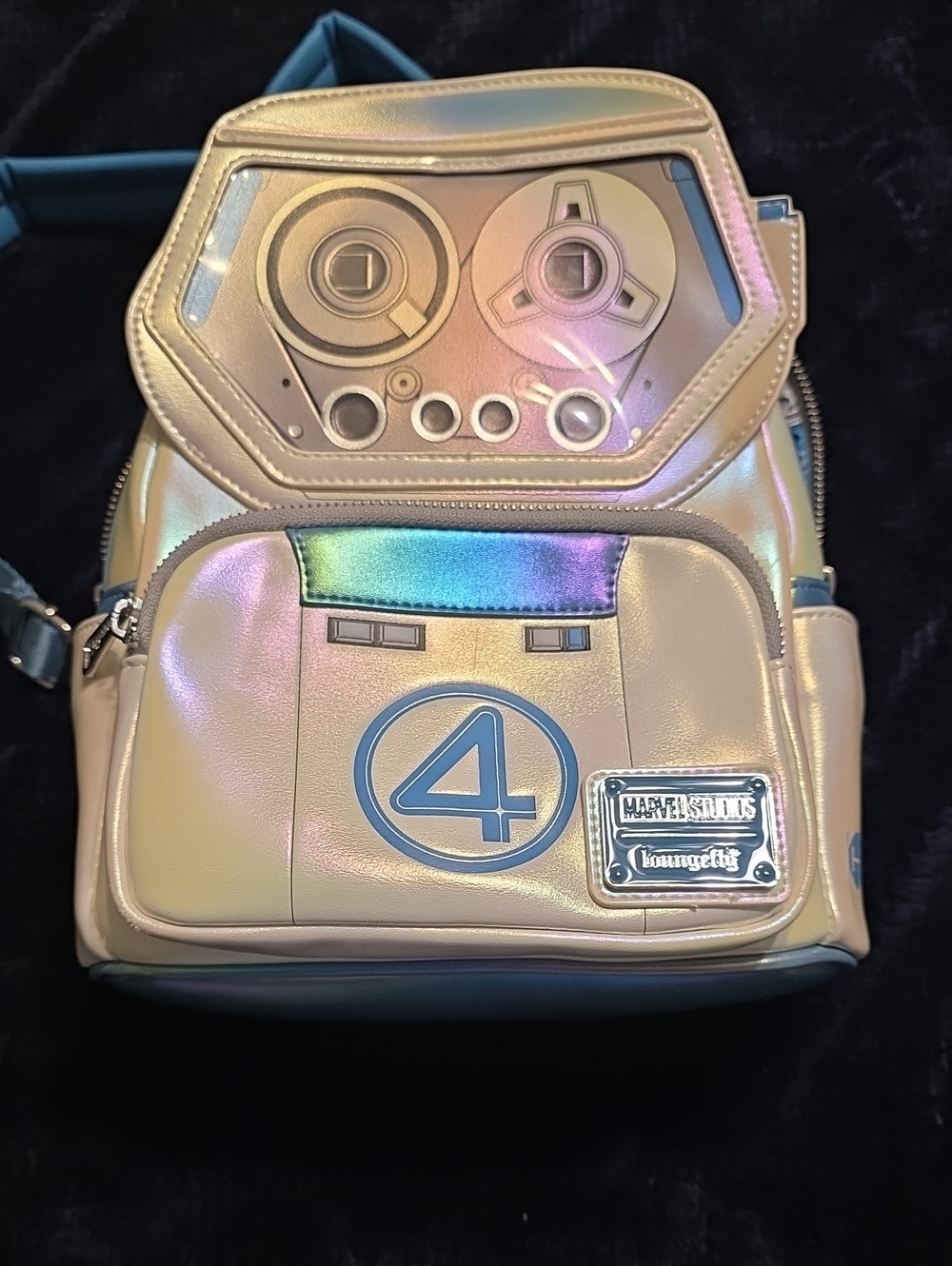 Loungefly Holographic Blue Fantastic Four Mini Backpack